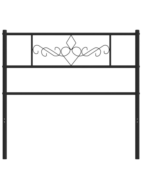 Metallinen sängynpääty musta 100 cm