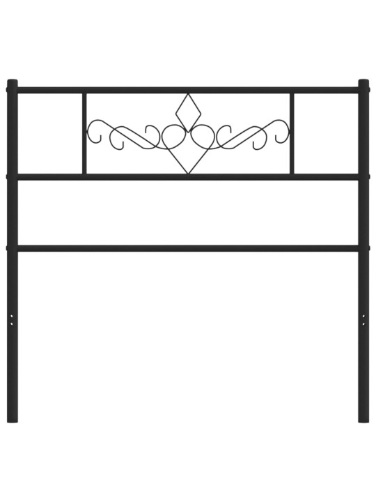 Metallinen sängynpääty musta 107 cm