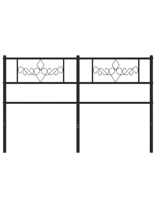 Metallinen sängynpääty musta 160 cm