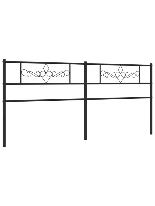 Metallinen sängynpääty musta 180 cm