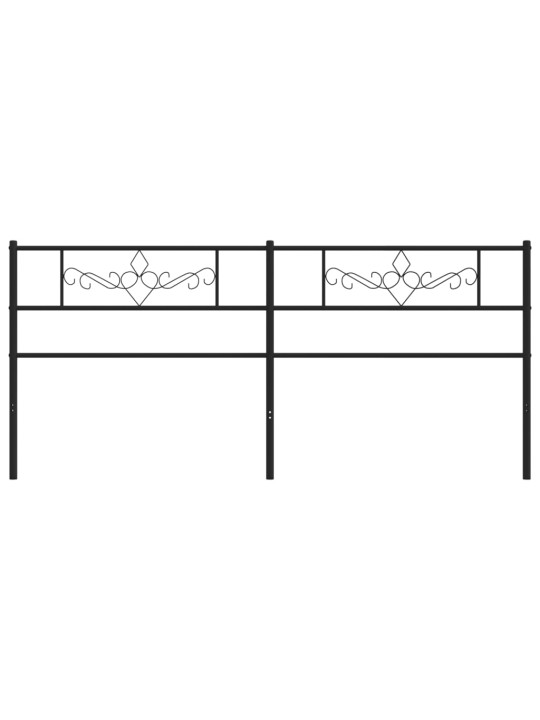 Metallinen sängynpääty musta 180 cm