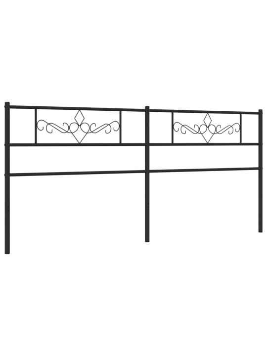 Metallinen sängynpääty musta 193 cm