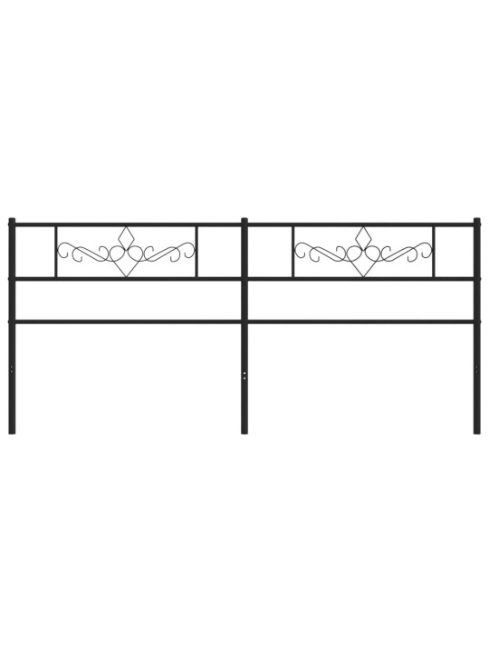 Metallinen sängynpääty musta 200 cm