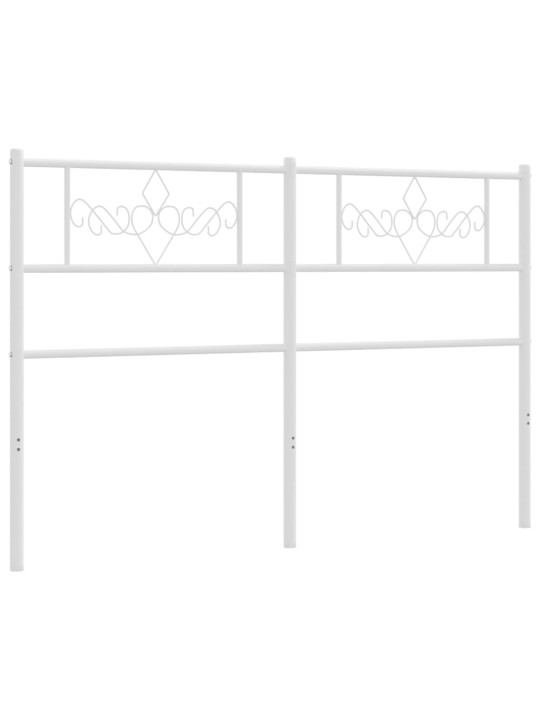 Metallinen sängynpääty valkoinen 120 cm