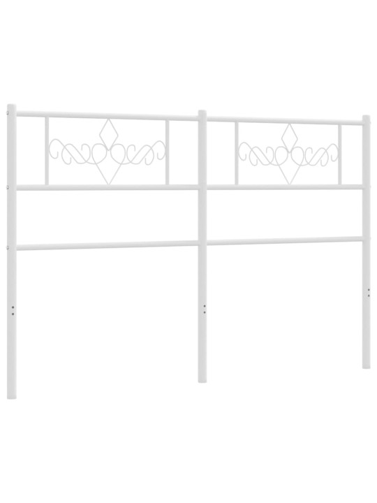 Metallinen sängynpääty valkoinen 150 cm