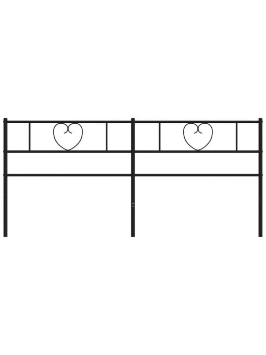 Metallinen sängynpääty musta 193 cm