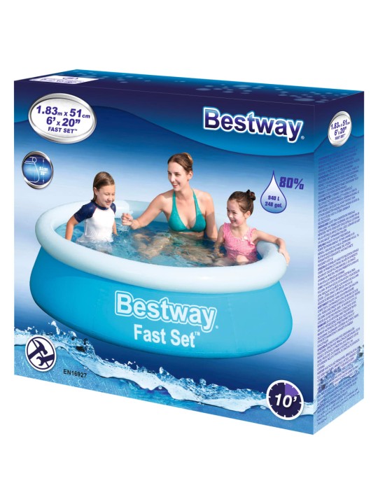 Bestway Fast Set Täytettävä uima-allas pyöreä 183x51 cm sininen