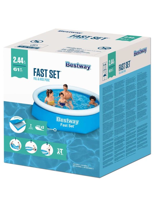 Bestway fast set täytettävä uima-allas pyöreä 244x66 cm