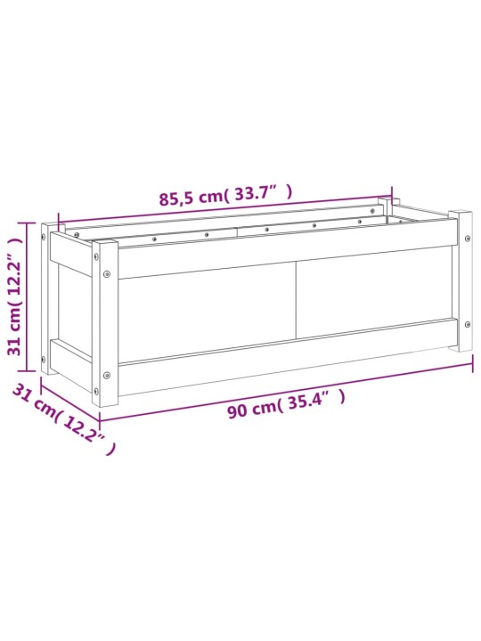 Ulkokukkalaatikko 90x31x31 cm kyllästetty mänty