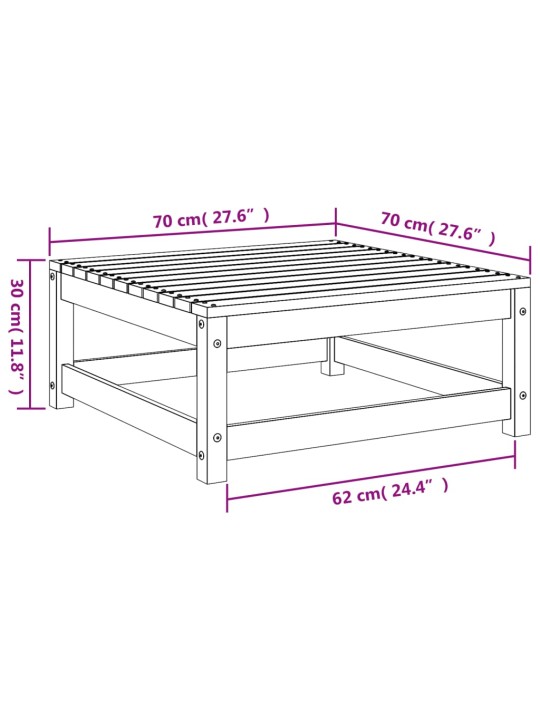 Puutarharahi vahanruskea 70x70x30 cm täysi mänty