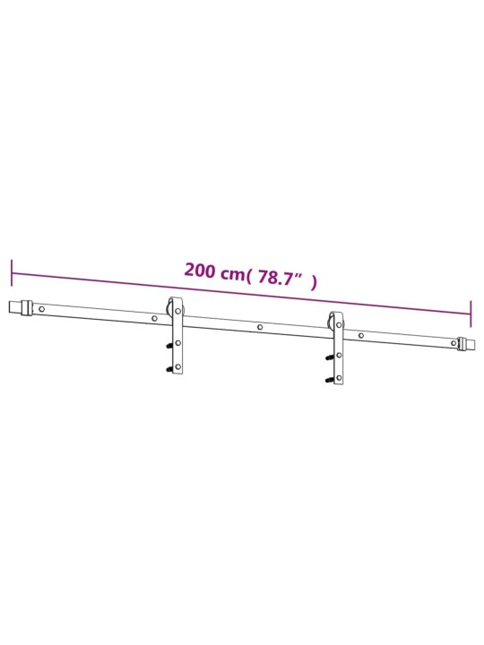 Liukuovi asennustarvikkeineen 90x210 cm täysi mänty