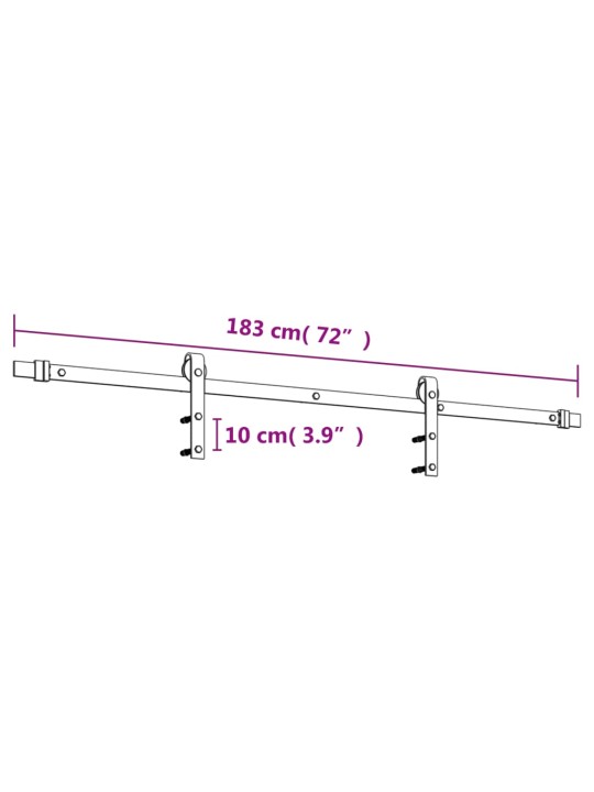 Liukuovi asennustarvikkeineen 80x210 cm täysi mänty