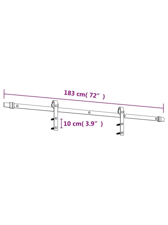 Liukuovi asennustarvikkeineen 90x210 cm täysi mänty