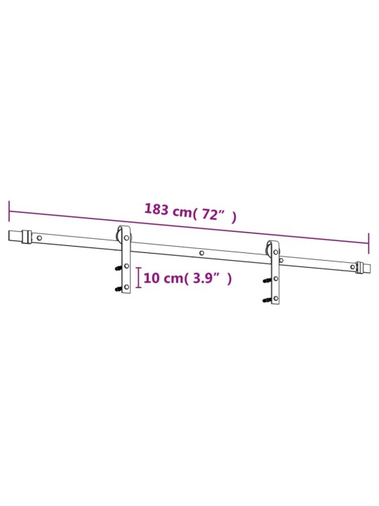 Liukuovi asennustarvikkeineen 85x210 cm täysi mänty