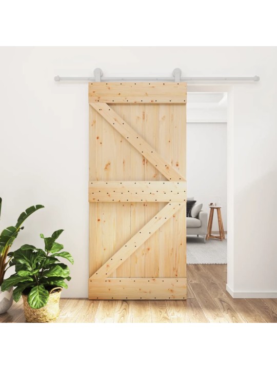 Liukuovi asennustarvikkeineen 95x210 cm täysi mänty