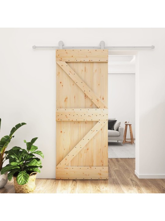 Liukuovi asennustarvikkeineen 80x210 cm täysi mänty