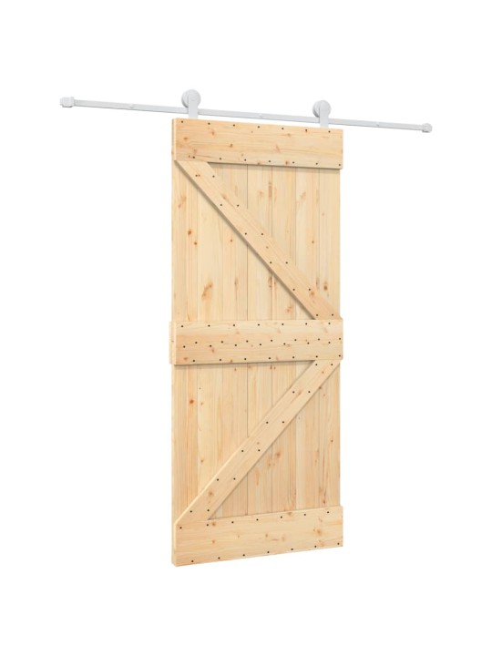 Liukuovi asennustarvikkeineen 90x210 cm täysi mänty