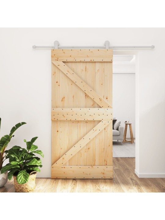 Liukuovi asennustarvikkeineen 100x210 cm täysi mänty