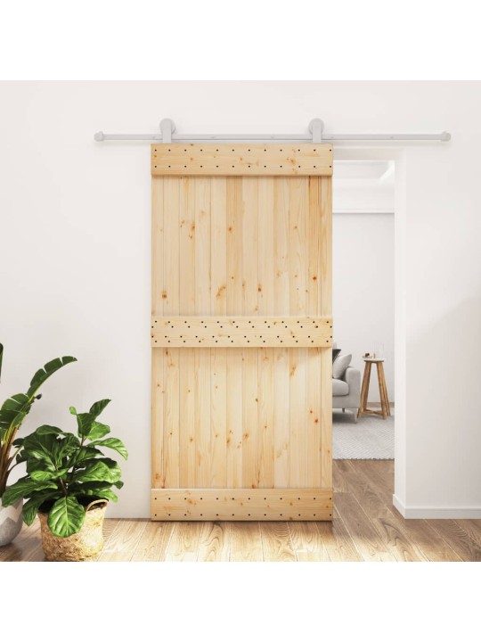 Liukuovi asennustarvikkeineen 100x210 cm täysi mänty