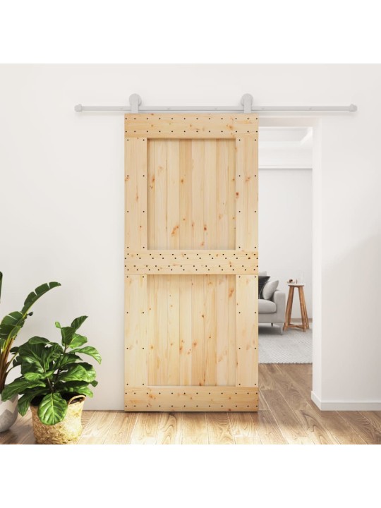 Liukuovi asennustarvikkeineen 95x210 cm täysi mänty