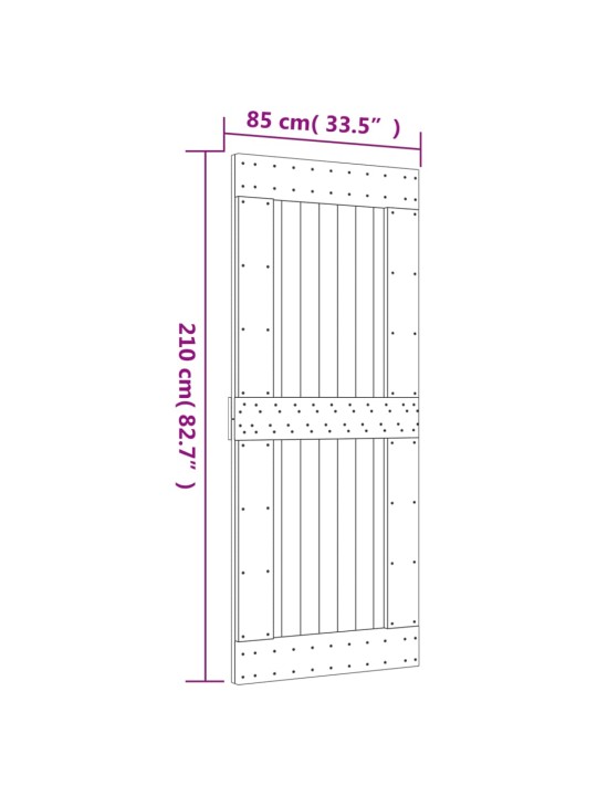 Liukuovi asennustarvikkeineen 85x210 cm täysi mänty