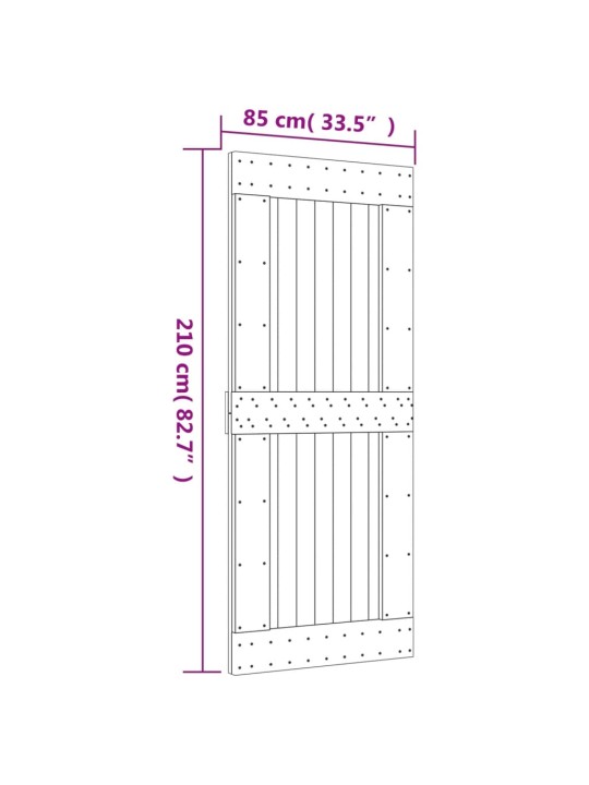 Liukuovi asennustarvikkeineen 85x210 cm täysi mänty