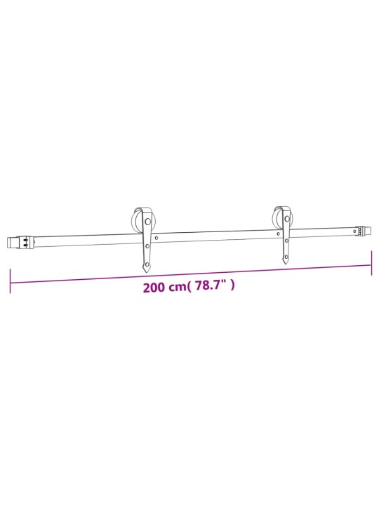 Liukuovi asennustarvikkeineen 90x210 cm täysi mänty