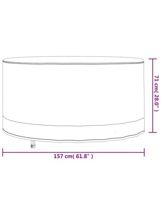 Puutarhakalusteiden suojat 2 kpl Ø 157x71 cm 600D Oxford