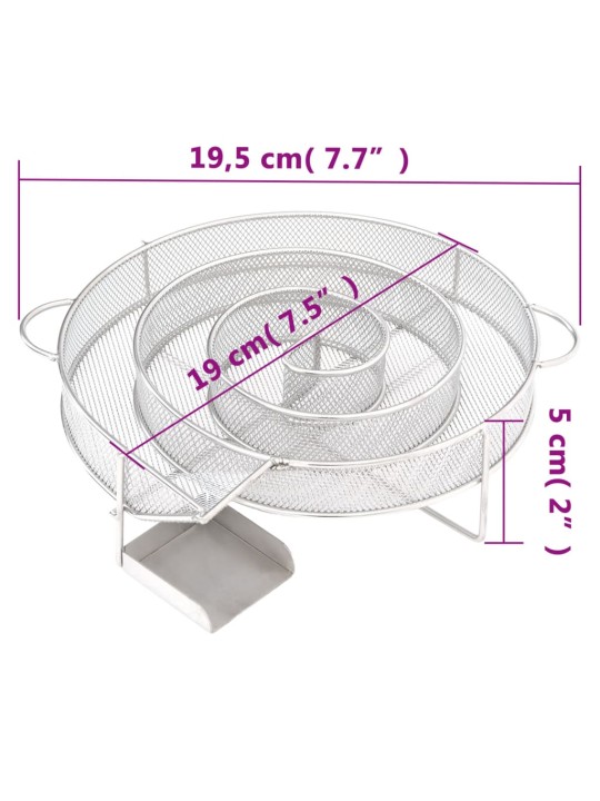 Kylmäsavugeneraattori pyöreä 19,5 cm ruostumaton teräs