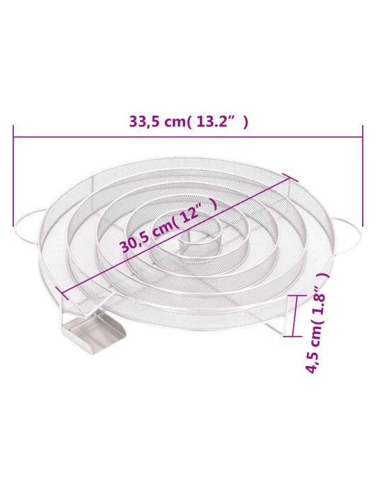 Kylmäsavugeneraattori pyöreä 33,5 cm ruostumaton teräs