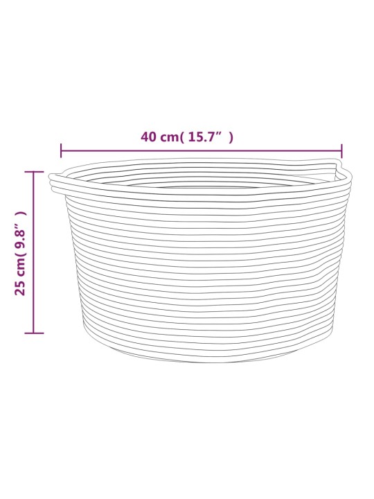 Säilytyskori ruskea ja valkoinen Ø40x25 cm puuvilla