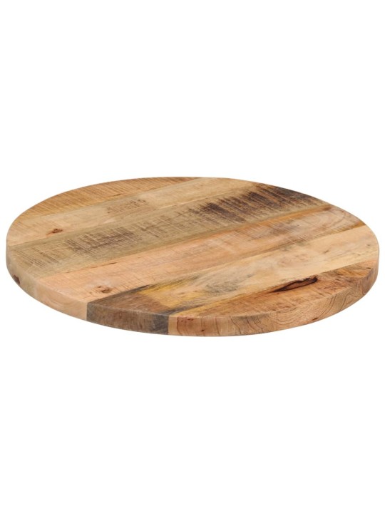 Pöytälevy ø 50x3,8 cm pyöreä karkea täysi mangopuu