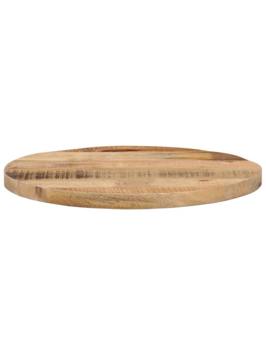 Pöytälevy ø 50x3,8 cm pyöreä karkea täysi mangopuu