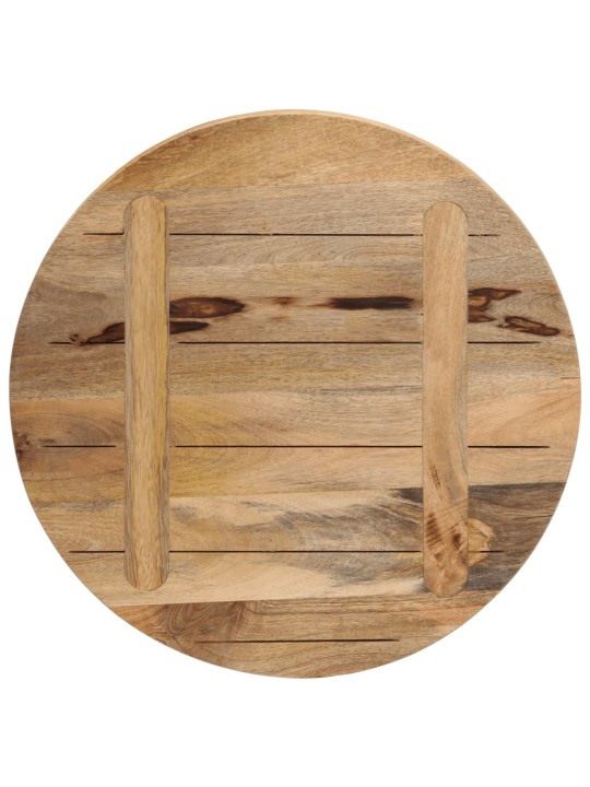 Pöytälevy ø 50x3,8 cm pyöreä karkea täysi mangopuu