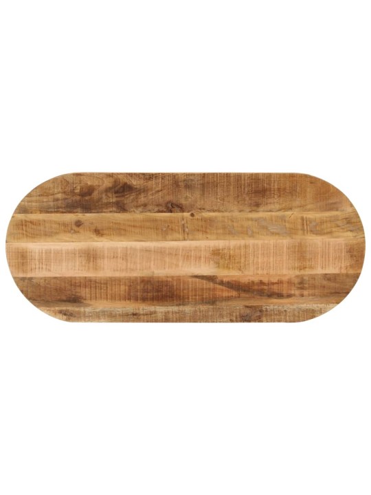 Pöytälevy 140x60x3,8 cm ovaali täysi karkea mangopuu
