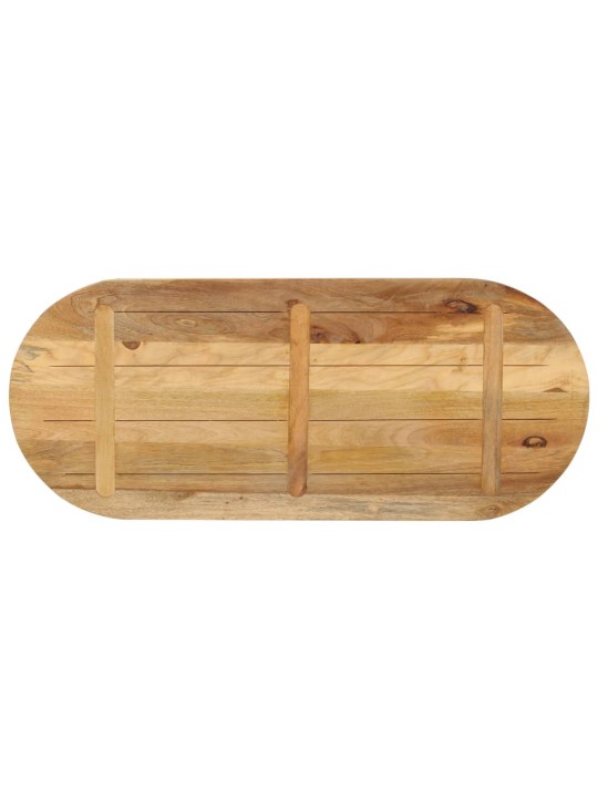 Pöytälevy 140x60x3,8 cm ovaali täysi karkea mangopuu