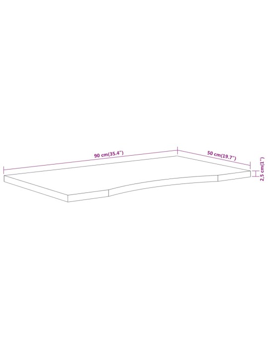 Työpöydän pöytälevy 90x50x2,5 cm suorakaide täysi akasiapuu