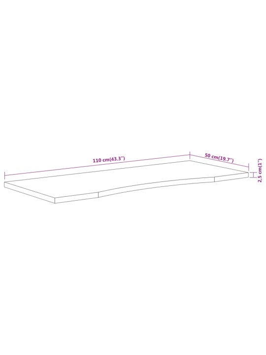 Työpöydän pöytälevy 110x50x2,5 cm suorakaide täysi akasiapuu