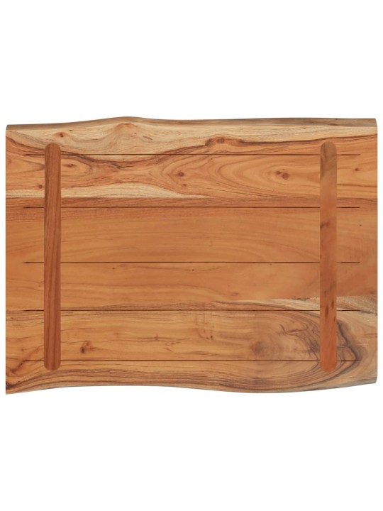 Pöytälevy 80x60x2,5 cm suorakaide täysi akasiapuu elävä reuna