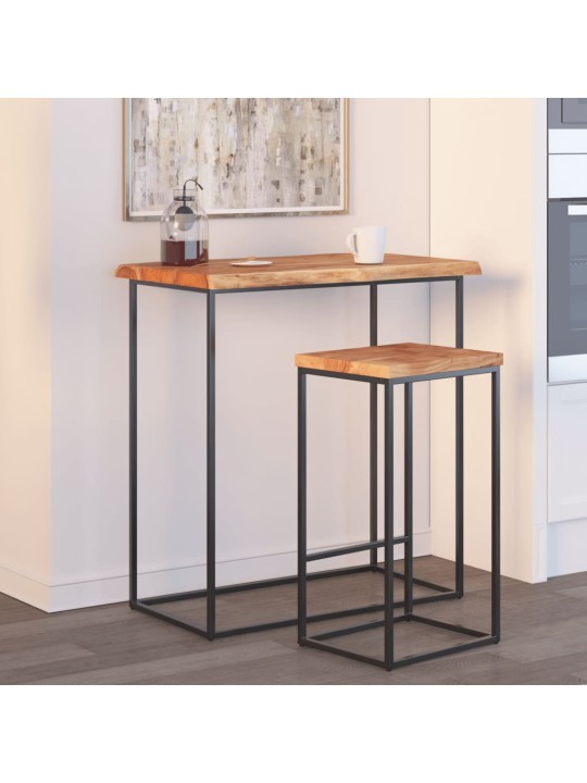 Pöytälevy 80x60x2,5 cm suorakaide täysi akasiapuu elävä reuna