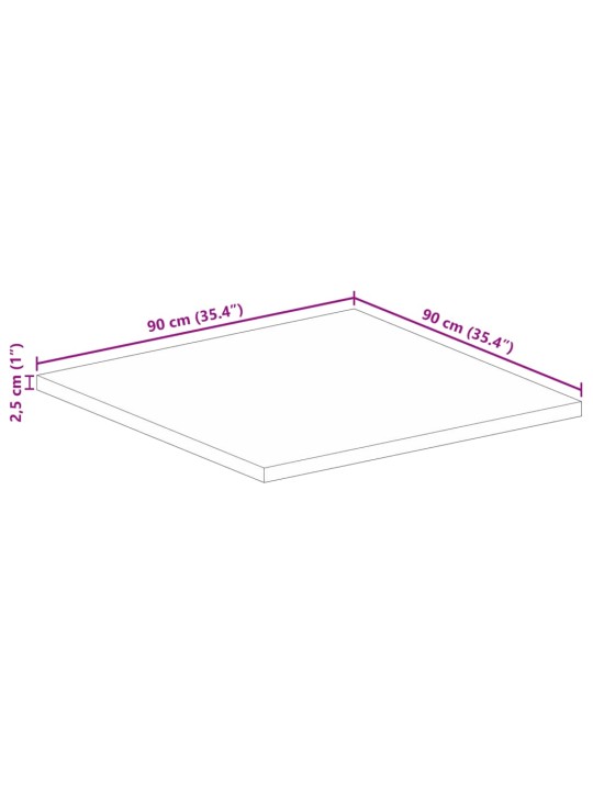 Pöytälevy 90x90x2,5 cm neliö täysi akasiapuu