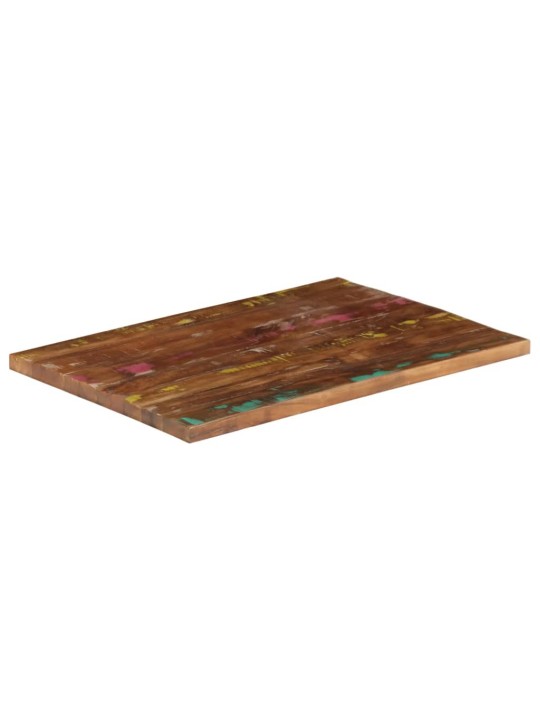 Pöytälevy 80x50x3,8 cm suorakaide kierrätetty täyspuu