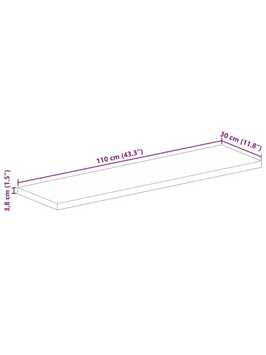 Pöytälevy 110x30x3,8 cm suorakaide täysi mangopuu