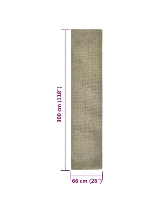 Sisalmatto raapimispuulle taupe 66x300 cm