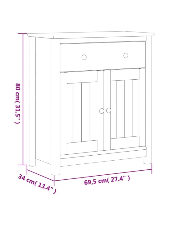 Kylpyhuonekaappi BERG musta 69,5x34x80 cm täysi mänty