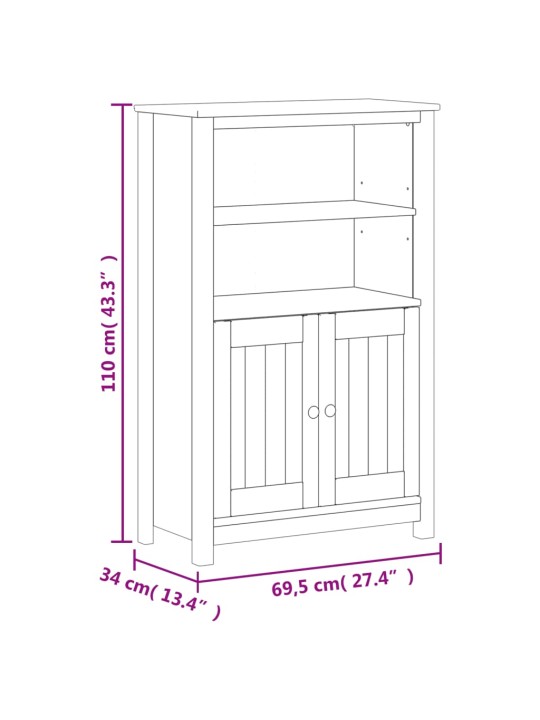 Kylpyhuonekaappi berg musta 69,5x34x110 cm täysi mänty