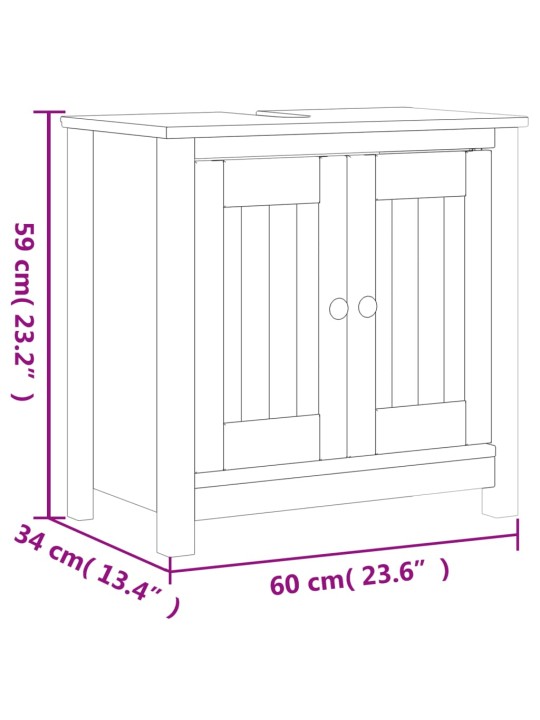 Kylpyhuoneen allaskaappi berg musta 60x34x59 cm täysi mänty