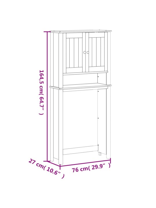 Pesukonekaappi BERG musta 76x27x164,5 cm täysi mänty