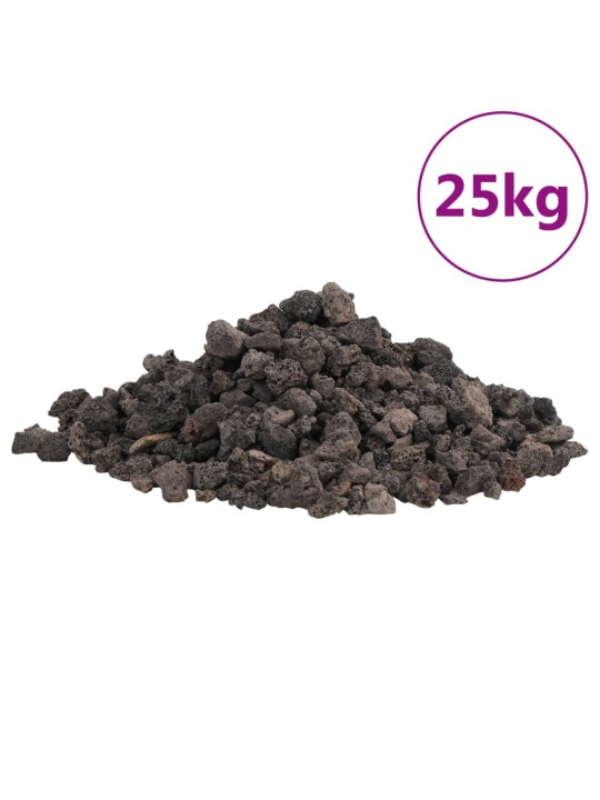 Vulkaaniset kivet 25 kg musta 1-2 cm