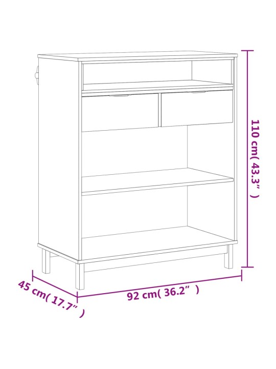 Baaripöytä FLAM 92x45x110 cm täysi mänty